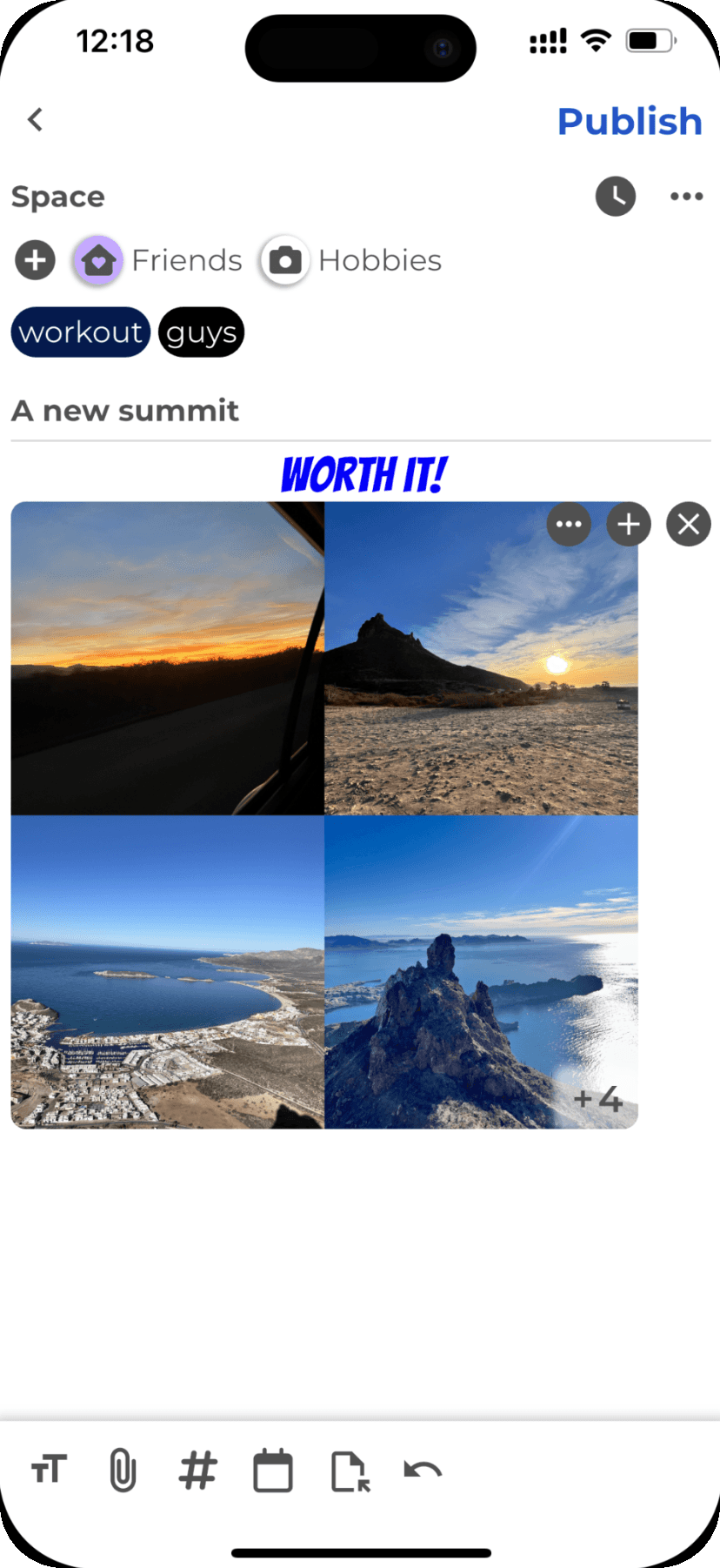 Publishing to a space